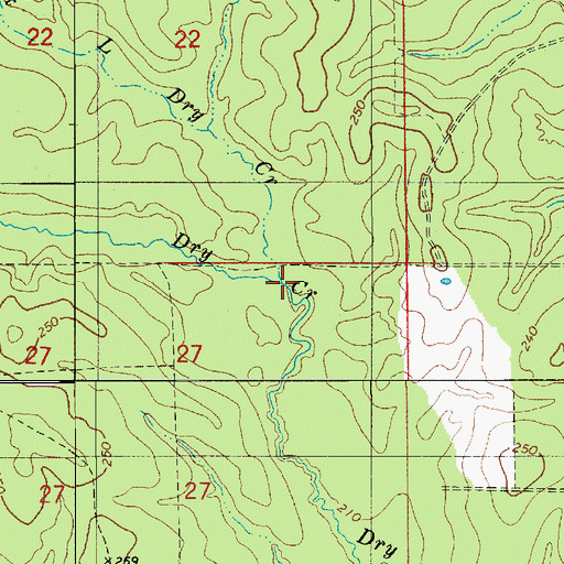 Topographic Map of Little Dry Creek, LA