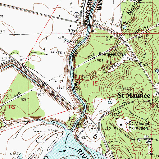 Topographic Map of Little Natches Bayou, LA
