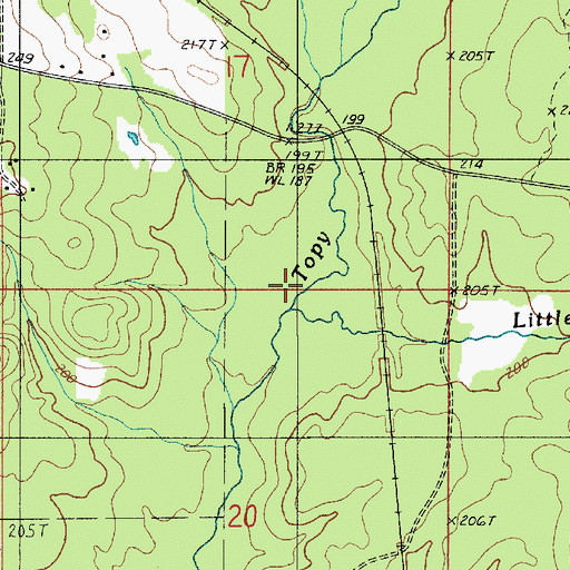 Topographic Map of Little Topy Creek, LA