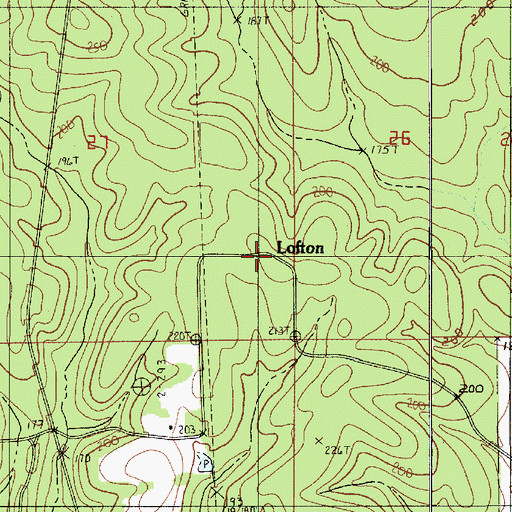Topographic Map of Lofton, LA