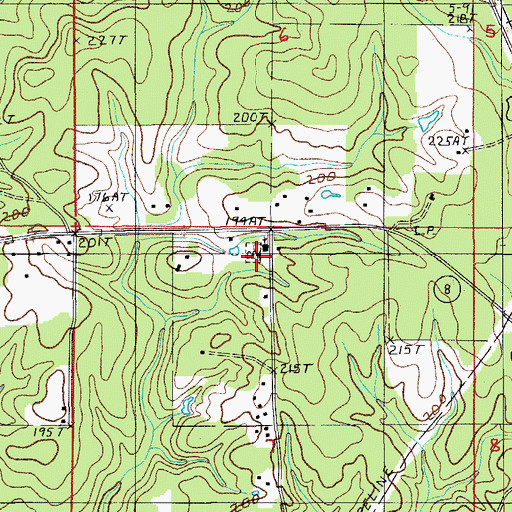 Topographic Map of Lone Pine Church, LA