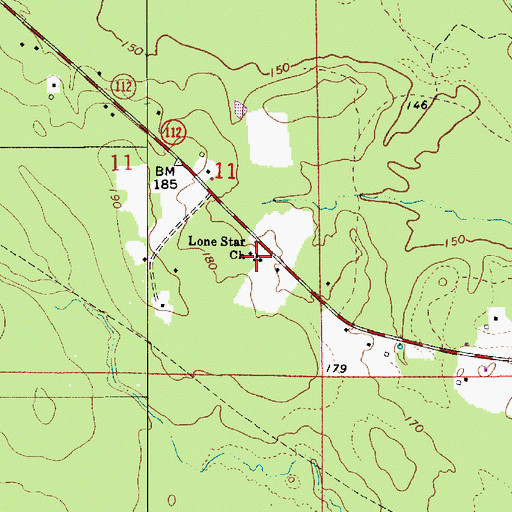 Topographic Map of Lone Star Church, LA