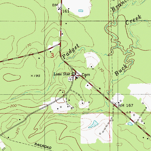 Topographic Map of Lone Star Church, LA