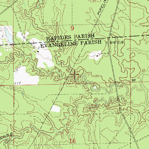 Topographic Map of Longs Branch, LA