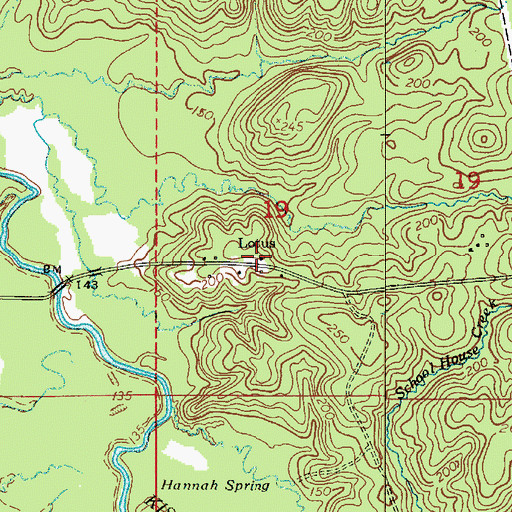 Topographic Map of Lotus, LA
