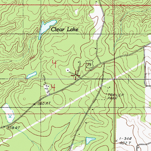 Topographic Map of Love Chapel, LA
