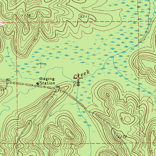 Topographic Map of Loving Creek, LA