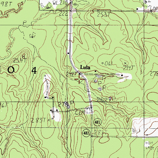 Topographic Map of Lula, LA