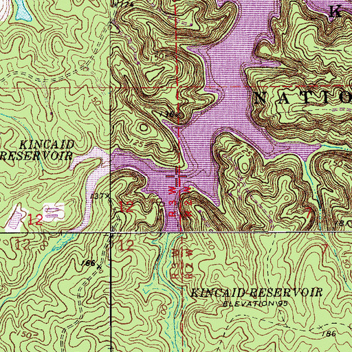 Topographic Map of Mack Branch, LA