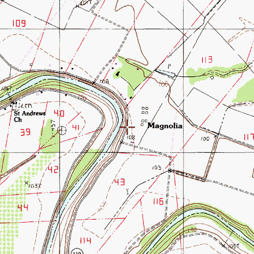 Topographic Map of Magnolia, LA
