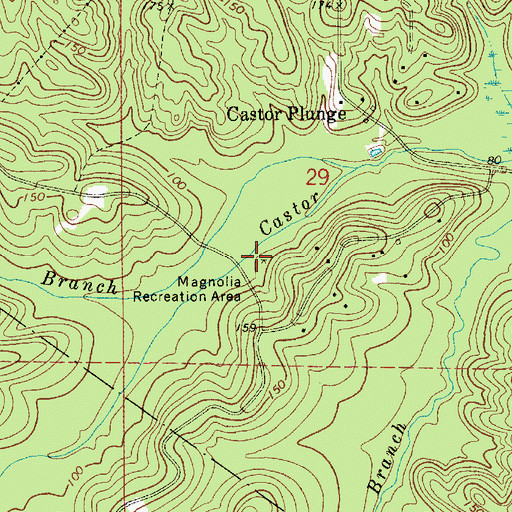 Topographic Map of Magnolia Recreation Park, LA