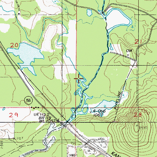 Topographic Map of Malaudos Creek, LA
