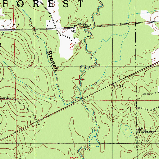 Topographic Map of Maple Branch, LA