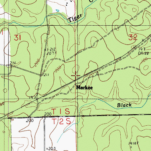 Topographic Map of Markee, LA