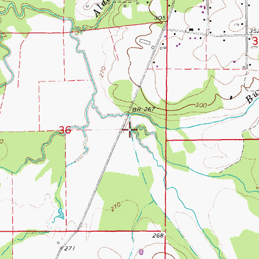 Topographic Map of Sheriff Springs Branch, AR