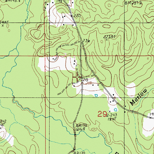Topographic Map of Marlow Church, LA