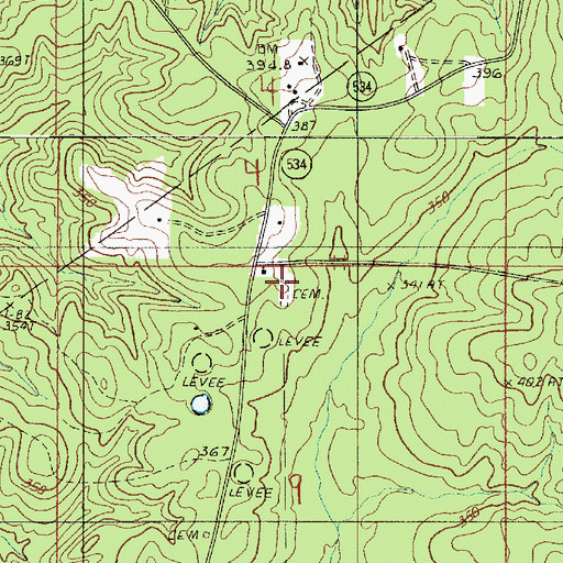 Topographic Map of Springhill Cemetery, LA