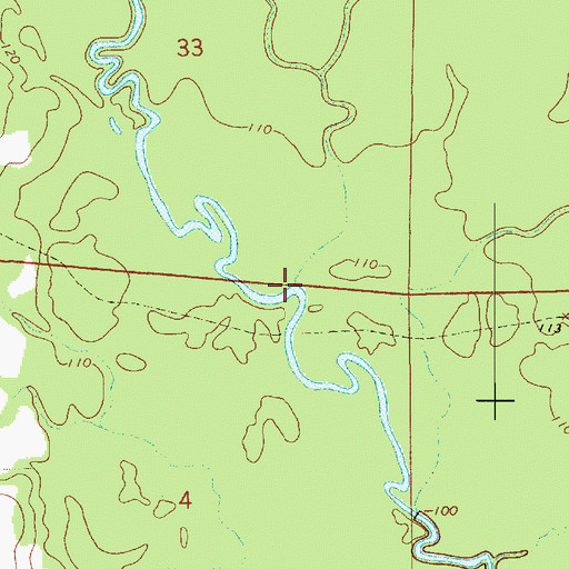 Topographic Map of Masters Creek, LA