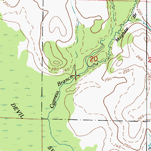 Topographic Map of Mayhaw Branch, LA