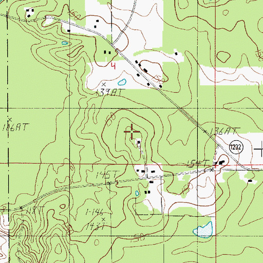Topographic Map of McCarty School Number 1, LA