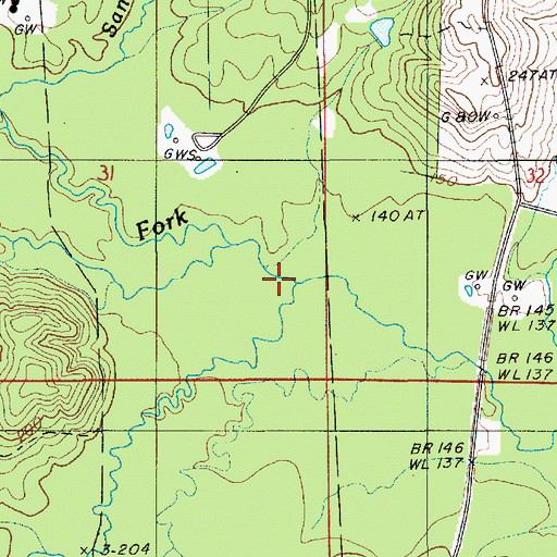 Topographic Map of McCasland Creek, LA