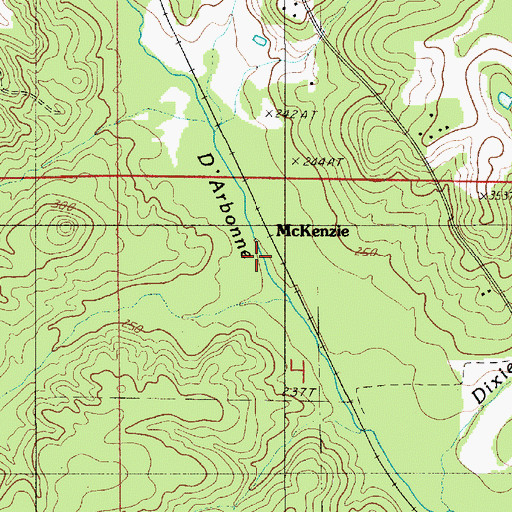 Topographic Map of McKenzie, LA