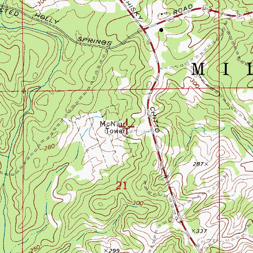 Topographic Map of McNair Tower, LA