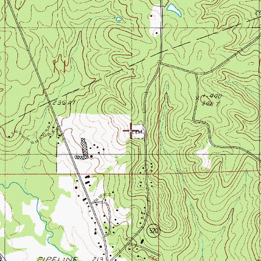 Topographic Map of Union / Meadows Cemetery, LA