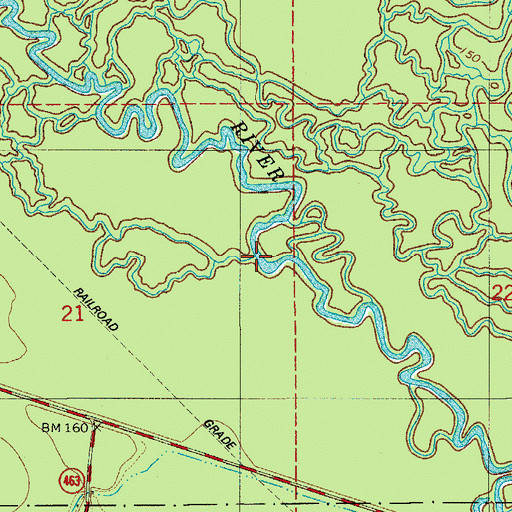 Topographic Map of Merchant Branch, LA