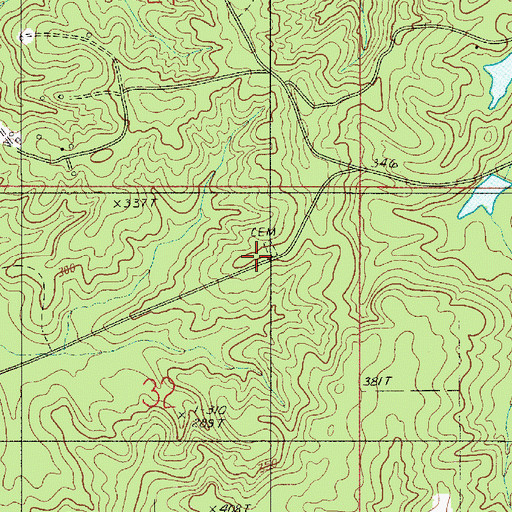 Topographic Map of Merritt Cemetery, LA