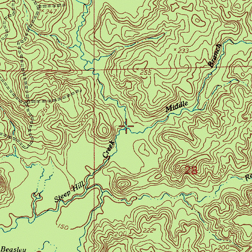 Topographic Map of Middle Branch, LA