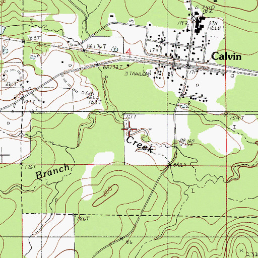 Topographic Map of Milam Branch, LA