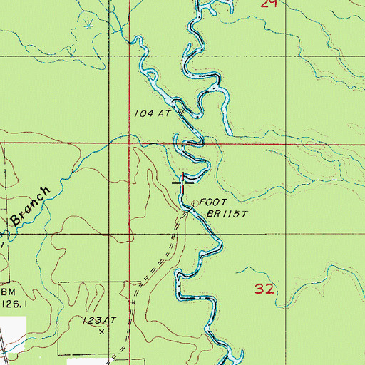 Topographic Map of Mile Branch, LA