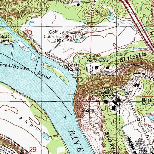 Topographic Map of Shilcotts Bayou, AR