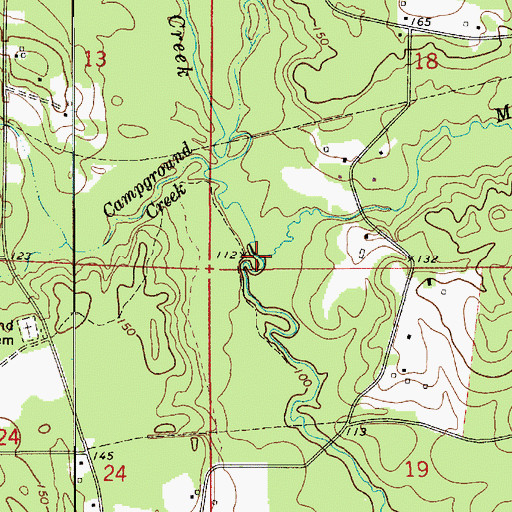 Topographic Map of Mill Creek, LA