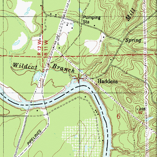 Topographic Map of Mill Creek, LA