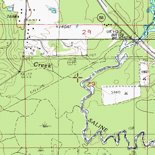 Topographic Map of Mill Creek, LA