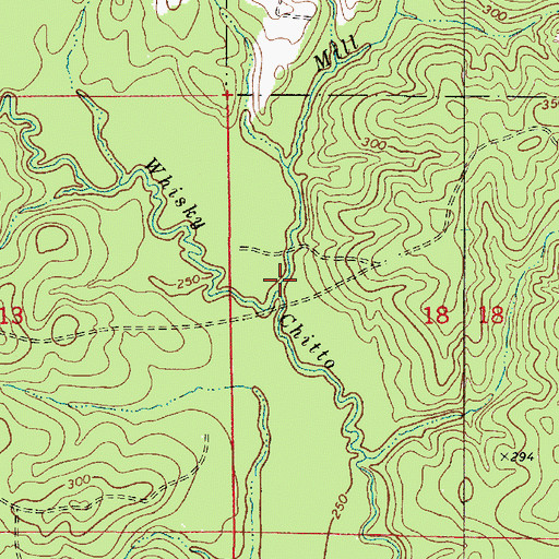 Topographic Map of Mill Creek, LA
