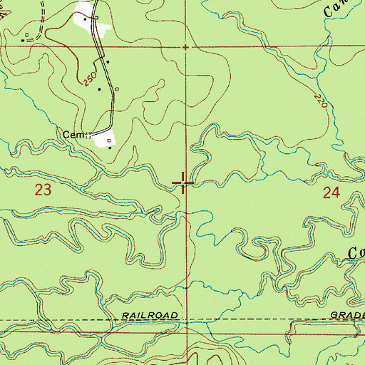 Topographic Map of Mill Creek, LA