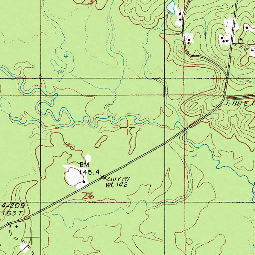 Topographic Map of Mill Creek, LA