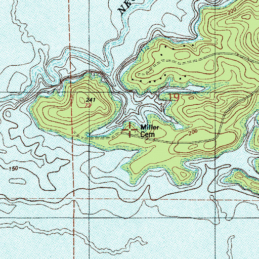 Topographic Map of Miller Cemetery, LA