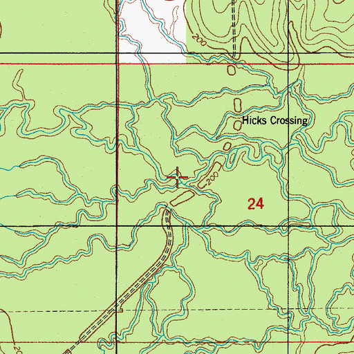 Topographic Map of Mims Creek, LA