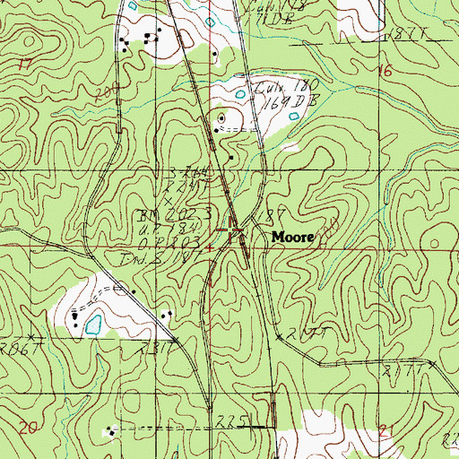 Topographic Map of Moore, LA