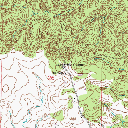Topographic Map of Mora Church, LA