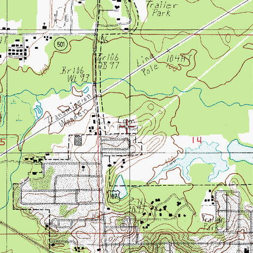 Topographic Map of Morning Star Cemetery, LA