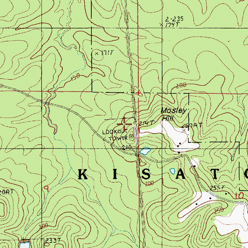 Topographic Map of Mosley Hill, LA