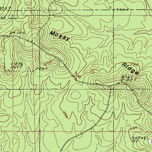 Topographic Map of Mossy Ridge, LA