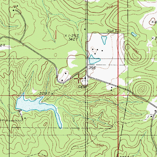 Topographic Map of Mount Lebanon Church, LA