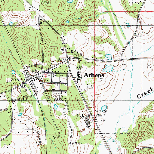 Topographic Map of MT OLIVE CHRISTIAN SCHOOL, LA