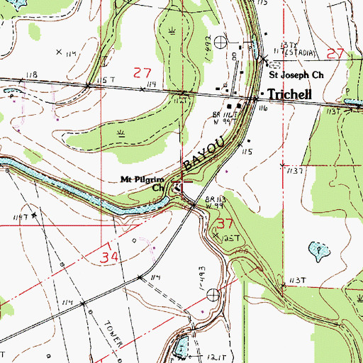 Topographic Map of Mount Pilgrim Church, LA